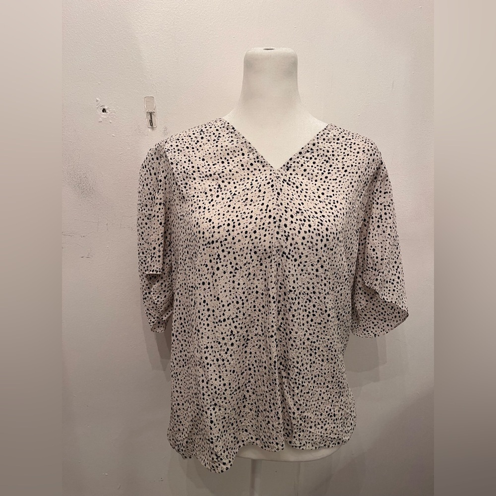 Rebecca Taylor Floral Print Blouse Size 12 Black/White